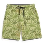 Breezy Marijuana Hemp Seamless Pattern Men's Beach Shorts