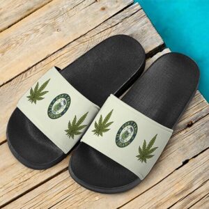 Marijuana Weed Dont Panic Its Organic Dope 420 Slides Slippers