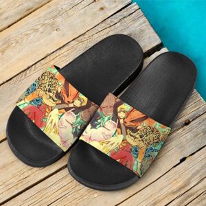 Naruto Chilling With Tailed Beasts Cute Colorful Slide Footwear