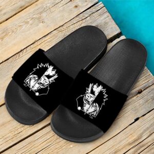 Naruto Uzumaki Sasuke Uchiha Monochrome Design Slide Sandals