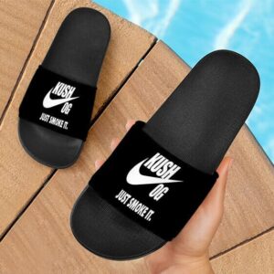 OG Kush Just Smoke It Nike Themed Marijuana Dope Slide Sandals