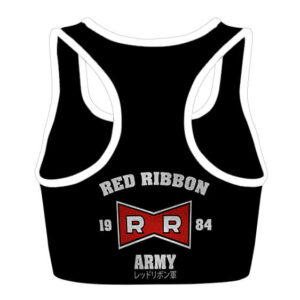 Red Ribbon Army Dragon Ball Black Cool Awesome Sports Bra