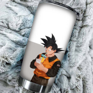 Son Goku Drinking Juice Casual Look Dragon Ball Z Tumbler