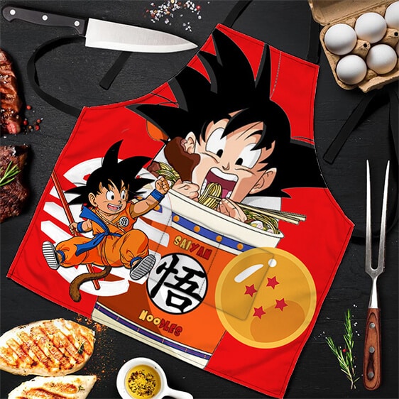 Son Goku Eating Saiyan Noodles Dragon Ball Z Powerful Apron