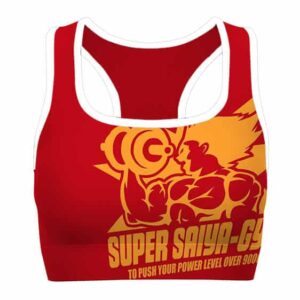Super Saiyan Gym Dragon Ball Z Red Cool Powerful Sports Bra