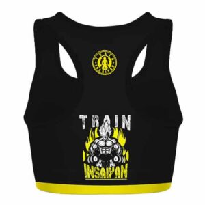 Train Insaiyan Vegeta DBZ Yellow Black Awesome Sports Bra