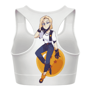 Android 18 Dragon Ball Z White Cool and Awesome Sports Bra