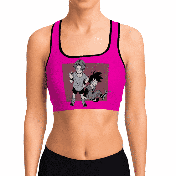 Trunks and Goten Dragon Ball Z Pink Cool Awesome Sports Bra
