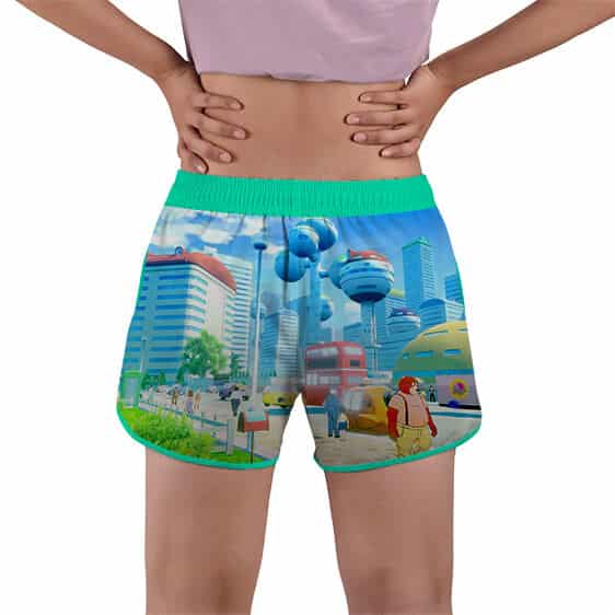 Videl Goten And Trunks DBZ City View Women's Beach Shorts