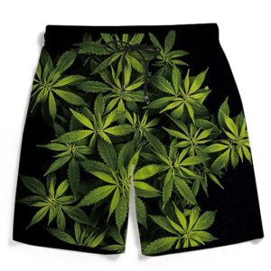Weed Kush Ganja Plant 420 Marijuana Cool Men's Beach Shorts