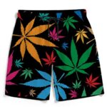 Weed Marijuana Colorful Pattern Dope Men's Beach Shorts
