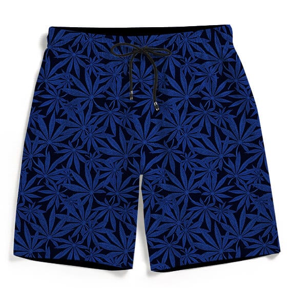 Awesome Weed Marijuana Leaves Pattern Navy Blue Men's Shorts