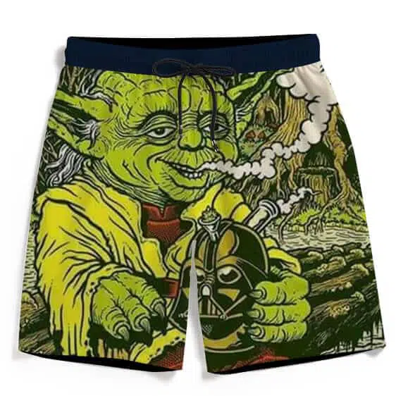 Yoda Smoking Darth Vader Bong Fun Awesome Men’s Beach Shorts