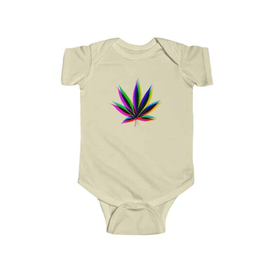 Trippy Sativa Marijuana Leaf Amazing 420 Newborn Bodysuit