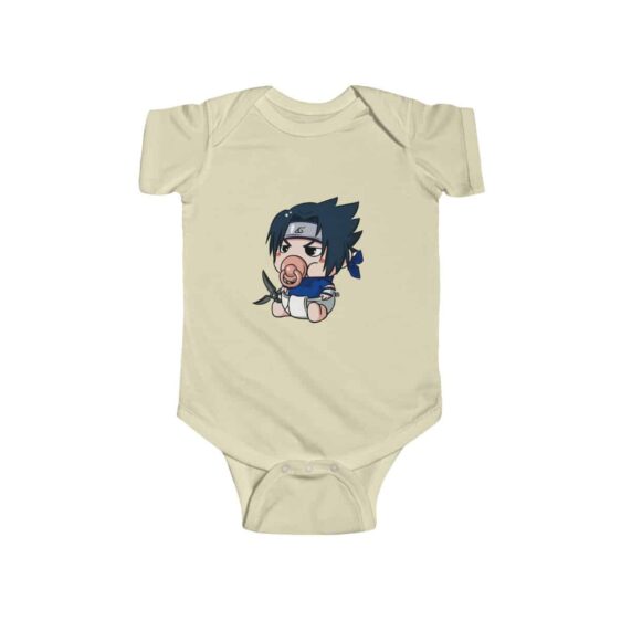 Cute Baby Sasuke With Pacifier Adorable Naruto Infant Onesie