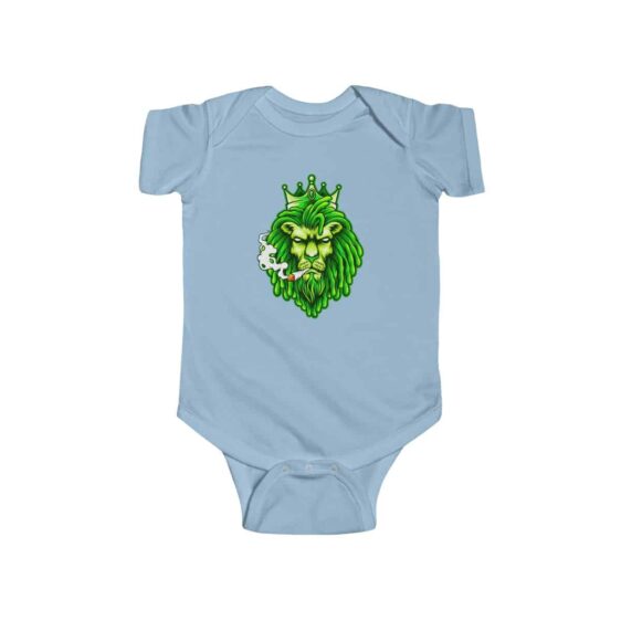 Green Ganja Lion King Smoking Badass 420 Weed Baby Bodysuit