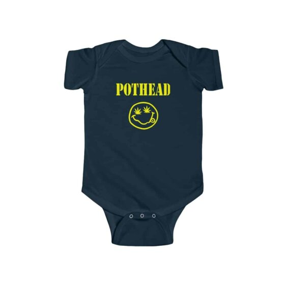 Pothead Smiley Face Nirvana Parody 420 Weed Infant Bodysuit