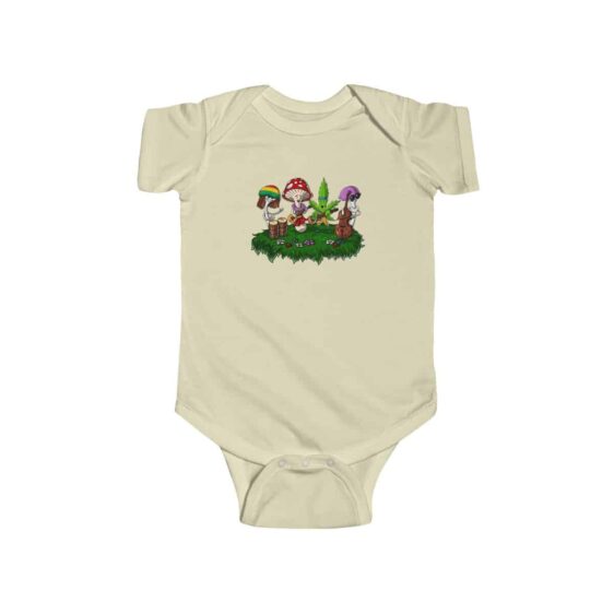 Weed Leaf & Magic Mushrooms Festival Cute 420 Infant Clothes