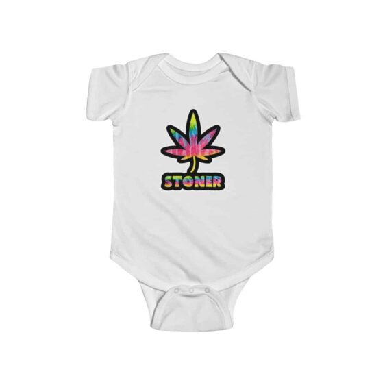 Trippy Psychedelic Stoner Marijuana Leaf 420 Weed Baby Onesie