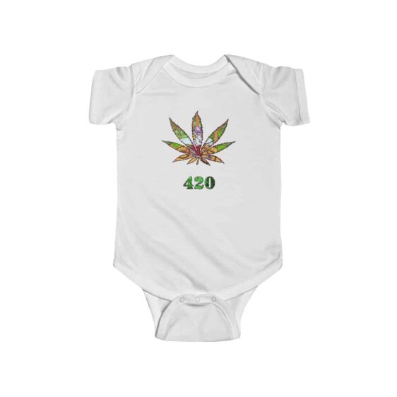 Old Stoner Man Inside Marijuana Leaf Cool 420 Newborn Clothes