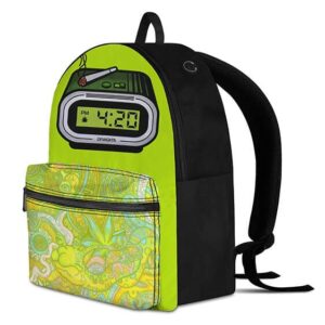 420 Clock with Spliff Trippy Colorful Patterns Cool Backpack