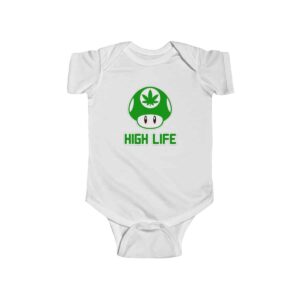 High Life Green Mario Mushroom Lovely 420 Weed Baby Romper