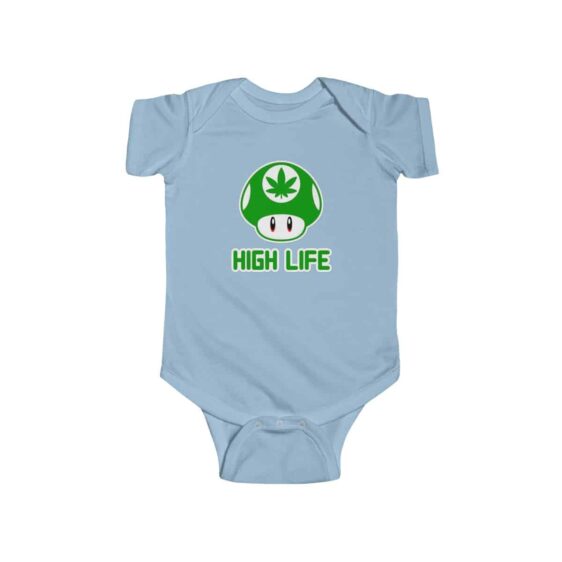 High Life Green Mario Mushroom Lovely 420 Weed Baby Romper