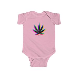Trippy Sativa Marijuana Leaf Amazing 420 Newborn Bodysuit