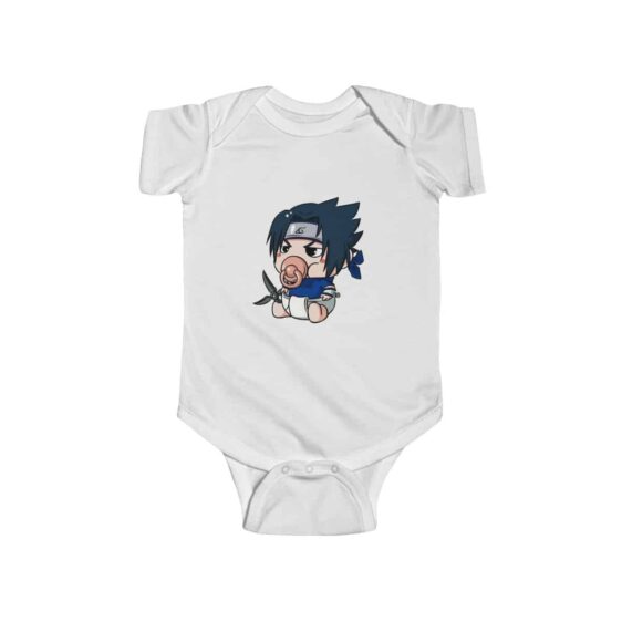 Cute Baby Sasuke With Pacifier Adorable Naruto Infant Onesie