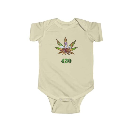 Old Stoner Man Inside Marijuana Leaf Cool 420 Newborn Clothes