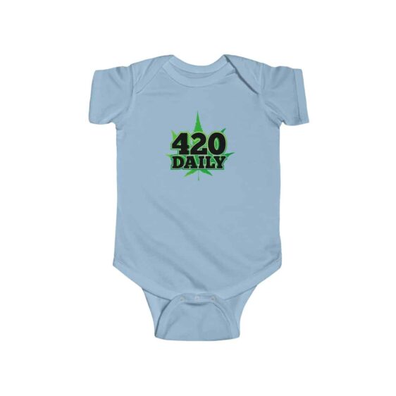 420 Daily Logo Green Marijuana Leaf Awesome Infant Romper