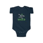 Daddy Smells Like Weed Funny 420 Marijuana Newborn Onesie