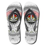 Amazing Rastafari Cannabis Logo Symbol Thong Sandals