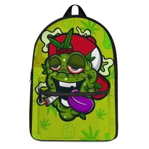 Stoned Green Monster Smoking a Hemp Joint Cool Backpack