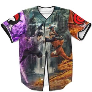 Uzumaki Naruto and Sasuke Uchiha Eternal Rivals MLB Baseball Shirt