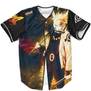Fierce Naruto Uzumaki Sage of Six Paths Mode Black Baseball Jersey