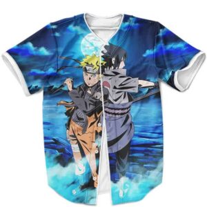 Naruto Uzumaki And Sasuke Uchiha Classic Art MLB Baseball Shirt