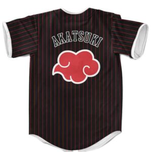 Akatsuki Team Pinstripe Pattern Red & Black MLB Baseball Shirt