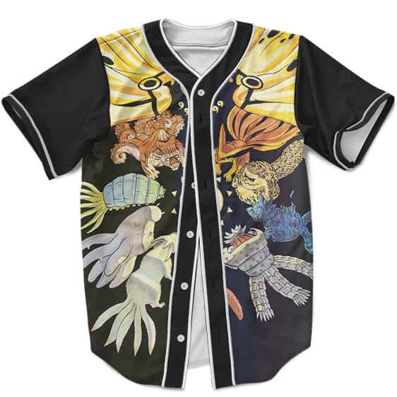 Baseball Jersey Naruto With 9 Chibi Jinchuriki Kurama Mode