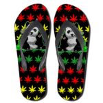 Chill Panda Smoking Weed Rastafarian Flip Flops Slippers
