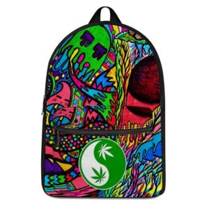 Colorful and Trippy Weed Yinyang Symbol Amazing Backpack