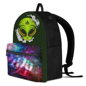Cool Alien Smoking Weed Galaxy Design 420 Knapsack