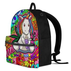 Cute Unicorn Smoking Blunt with Marijuana Most Cool Backpack