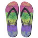 Ganja Weed Color Invert Art Pattern Flip Flops Sandals