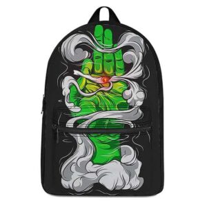 Green Hand Smoking A Spliff of Weed Dopest Coolest Backpack