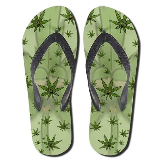 High Cannabis Leaves Pattern 420 Flip Flops Sandals