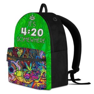 Its 420 Somewhere Indica Colorful and Trippy Dope Backpack