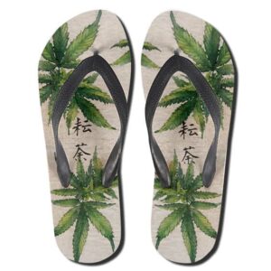 Japanese Marijuana Symbol Dope 420 Flip Flops Sandals