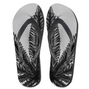 Marijuana Grass Charcoal Art Design 420 Thong Sandals