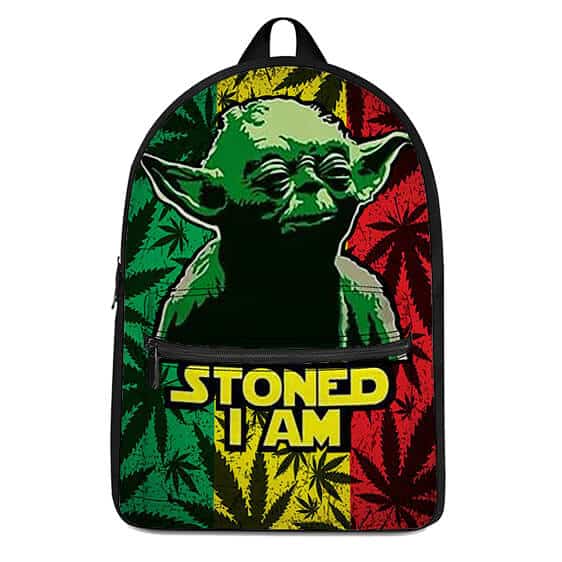 Master Yoda Stoned I Am Rastafarian Weed Background Backpack